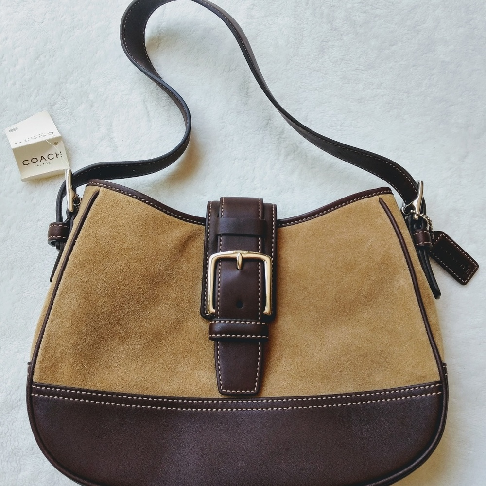 Small Suede Coach Shoulder Bag